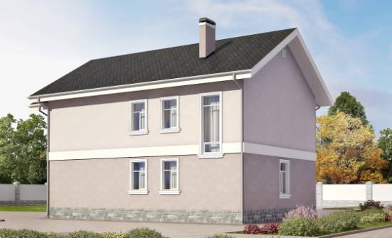 170-008-П Проект двухэтажного дома, компактный дом из газобетона Малая Вишера | Проекты домов от House Expert