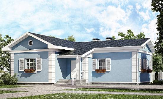 090-004-П Проект одноэтажного дома, небольшой дом из блока Боровичи | Проекты домов от House Expert