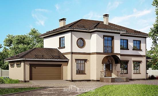 290-004-Л Проект двухэтажного дома, гараж, огромный домик из кирпича Старая Русса | Проекты домов от House Expert