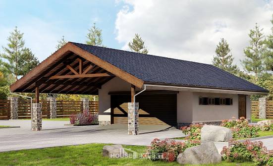 060-005-П Проект гаража из кирпича Старая Русса | Проекты домов от House Expert