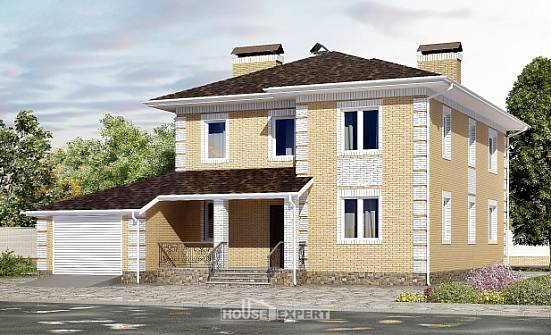 220-006-Л Проект двухэтажного дома, гараж, уютный коттедж из арболита Окуловка | Проекты домов от House Expert