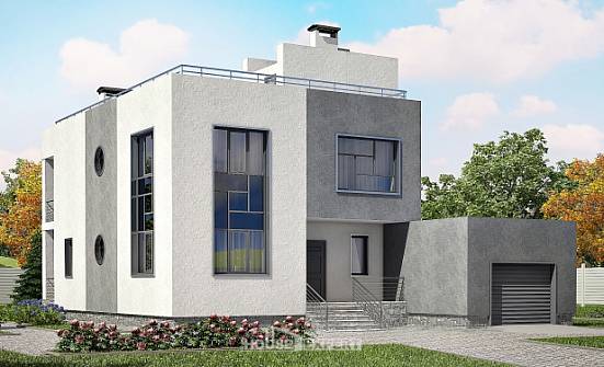 255-001-П Проект двухэтажного дома и гаражом, просторный загородный дом из керамзитобетонных блоков Окуловка | Проекты домов от House Expert
