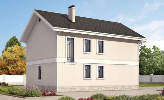170-008-Л Проект двухэтажного дома, бюджетный коттедж из поризованных блоков Старая Русса | Проекты домов от House Expert