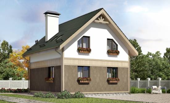 105-001-Л Проект двухэтажного дома с мансардой, простой дом из теплоблока Великий Новгород | Проекты домов от House Expert