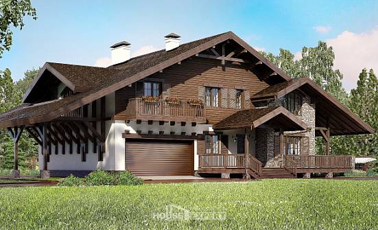 320-001-П Проект двухэтажного дома мансардой, гараж, огромный коттедж из кирпича Боровичи | Проекты домов от House Expert