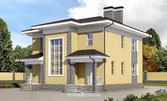 155-011-Л Проект двухэтажного дома, небольшой коттедж из газосиликатных блоков Пестово | Проекты домов от House Expert