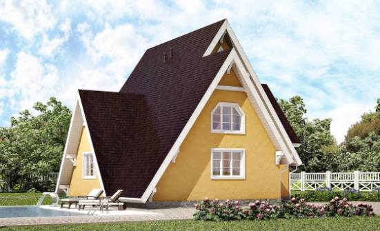 155-008-П Проект двухэтажного дома с мансардным этажом, недорогой домик из дерева Малая Вишера | Проекты домов от House Expert