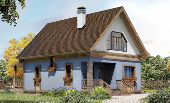 130-003-Л Проект двухэтажного дома с мансардой, недорогой домик из арболита Великий Новгород | Проекты домов от House Expert