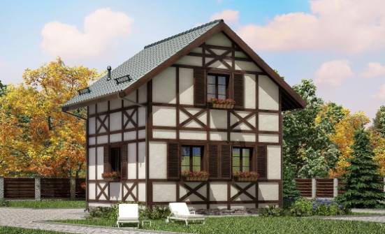 060-002-П Проект двухэтажного дома мансардный этаж, экономичный загородный дом из бревен Боровичи | Проекты домов от House Expert