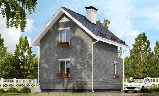 045-001-П Проект двухэтажного дома мансардой, бюджетный домик из керамзитобетонных блоков Валдай | Проекты домов от House Expert