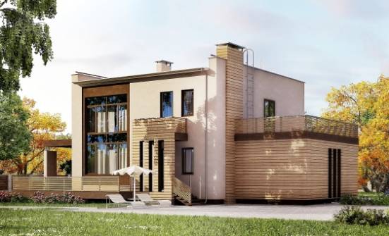 220-003-Л Проект двухэтажного дома и гаражом, просторный дом из бризолита Старая Русса | Проекты домов от House Expert
