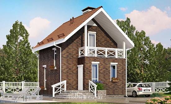 045-001-Л Проект двухэтажного дома с мансардным этажом, скромный дом из газобетона Окуловка | Проекты домов от House Expert