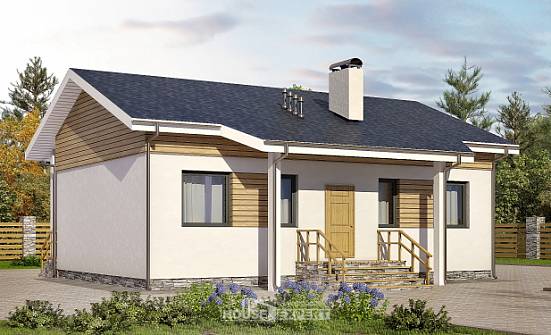 080-004-П Проект одноэтажного дома, простой загородный дом из газосиликатных блоков Окуловка | Проекты домов от House Expert