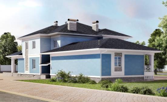 620-001-П Проект трехэтажного дома, гараж, большой загородный дом из газобетона Окуловка | Проекты домов от House Expert
