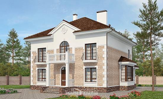 220-008-П Проект двухэтажного дома, красивый загородный дом из кирпича Валдай | Проекты домов от House Expert