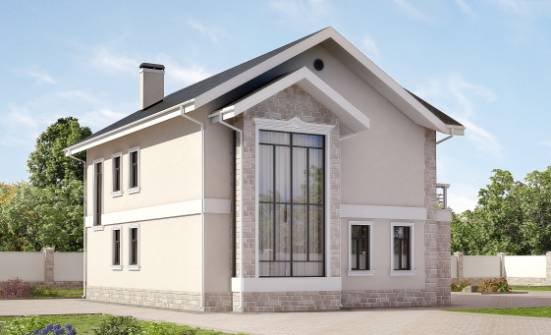 170-008-Л Проект двухэтажного дома, бюджетный коттедж из поризованных блоков Старая Русса | Проекты домов от House Expert