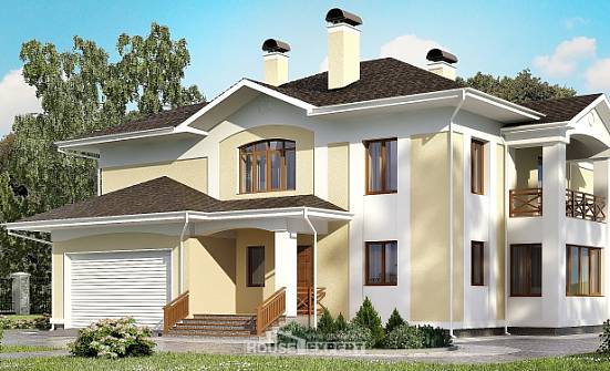 375-002-Л Проект двухэтажного дома и гаражом, просторный дом из кирпича Валдай | Проекты домов от House Expert