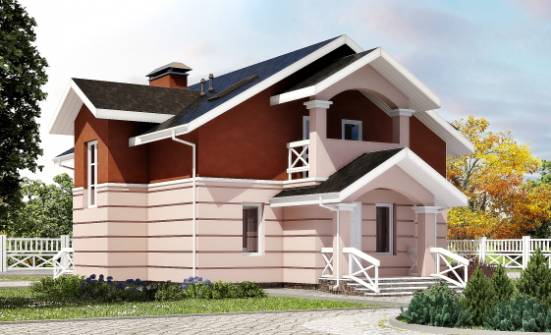 155-009-Л Проект двухэтажного дома мансардный этаж, уютный домик из пеноблока Малая Вишера | Проекты домов от House Expert