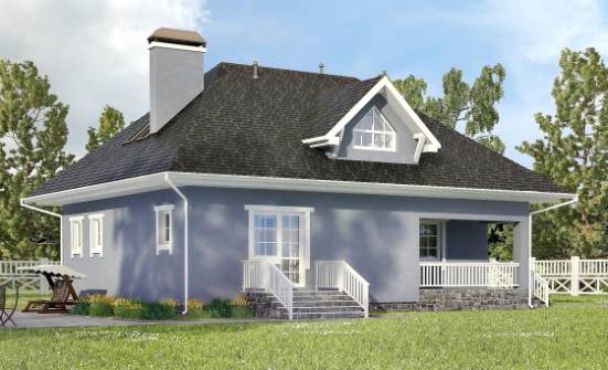 200-001-П Проект двухэтажного дома с мансардой, гараж, современный домик из арболита Малая Вишера | Проекты домов от House Expert