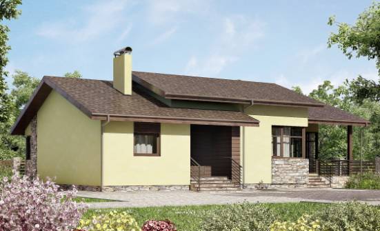 130-007-Л Проект одноэтажного дома, экономичный дом из арболита Боровичи | Проекты домов от House Expert