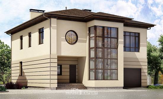 300-006-П Проект двухэтажного дома, гараж, современный загородный дом из кирпича Малая Вишера | Проекты домов от House Expert