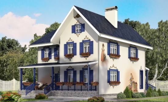 180-003-П Проект двухэтажного дома, скромный коттедж из кирпича Боровичи | Проекты домов от House Expert