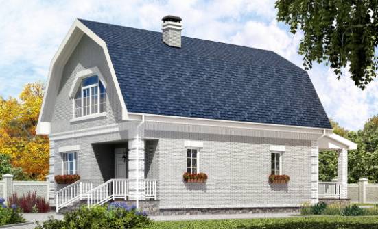 130-005-П Проект двухэтажного дома мансардой, экономичный дом из бризолита Малая Вишера | Проекты домов от House Expert