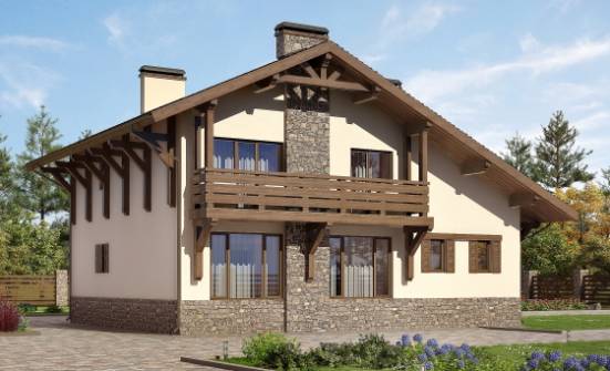 190-007-Л Проект двухэтажного дома с мансардой и гаражом, простой загородный дом из кирпича Боровичи | Проекты домов от House Expert