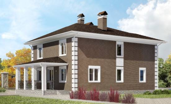 185-002-П Проект двухэтажного дома, скромный коттедж из газобетона Боровичи | Проекты домов от House Expert