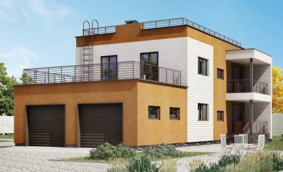 180-012-П Проект двухэтажного дома, гараж, современный коттедж из кирпича Окуловка | Проекты домов от House Expert