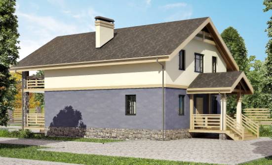 160-010-П Проект двухэтажного дома с мансардой, бюджетный домик из блока Пестово | Проекты домов от House Expert