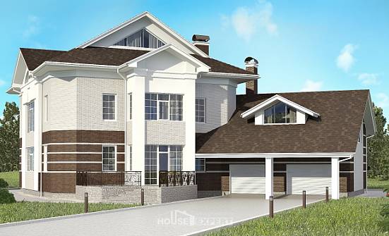 410-001-П Проект двухэтажного дома и гаражом, классический загородный дом из кирпича Старая Русса | Проекты домов от House Expert