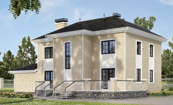 180-006-П Проект двухэтажного дома и гаражом, средний загородный дом из кирпича Великий Новгород | Проекты домов от House Expert