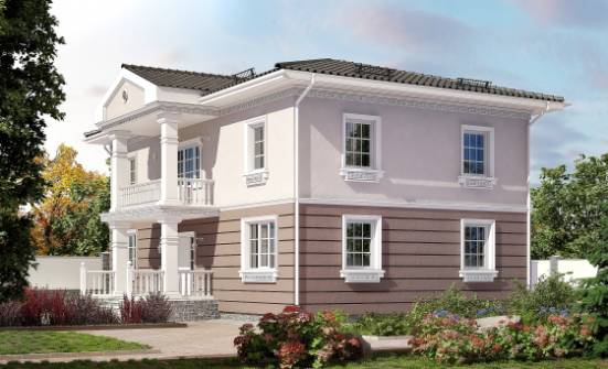 210-005-П Проект двухэтажного дома, классический загородный дом из керамзитобетонных блоков Валдай | Проекты домов от House Expert