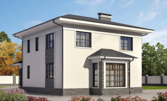 155-011-П Проект двухэтажного дома, экономичный коттедж из блока Малая Вишера | Проекты домов от House Expert