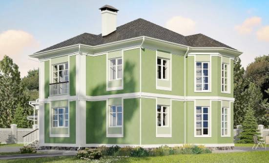 170-001-Л Проект двухэтажного дома, гараж, классический коттедж из поризованных блоков Великий Новгород | Проекты домов от House Expert