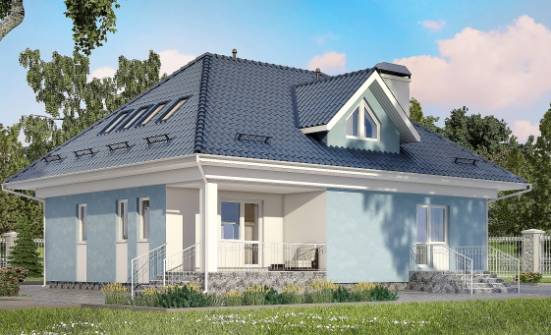 200-002-П Проект двухэтажного дома мансардой, простой дом из твинблока Боровичи | Проекты домов от House Expert