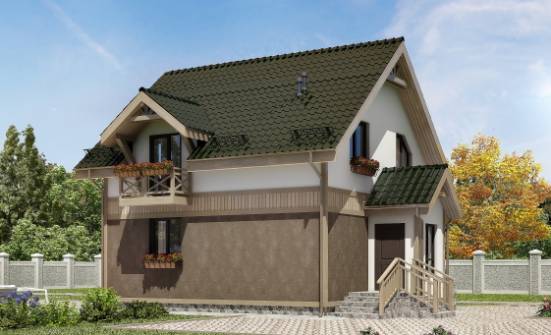 105-001-Л Проект двухэтажного дома с мансардой, простой дом из теплоблока Великий Новгород | Проекты домов от House Expert