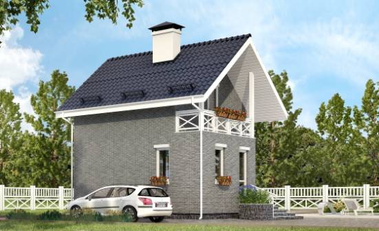 045-001-П Проект двухэтажного дома мансардой, бюджетный домик из керамзитобетонных блоков Валдай | Проекты домов от House Expert