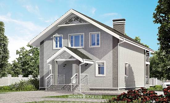 150-007-П Проект двухэтажного дома мансардный этаж, красивый домик из поризованных блоков Боровичи | Проекты домов от House Expert