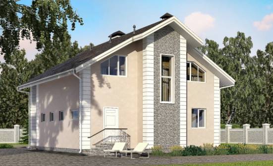 150-002-П Проект двухэтажного дома с мансардой и гаражом, бюджетный дом из блока Малая Вишера | Проекты домов от House Expert