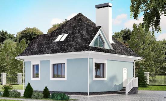 110-001-Л Проект двухэтажного дома мансардой, простой дом из газобетона Малая Вишера | Проекты домов от House Expert