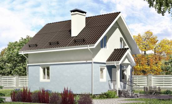 095-002-П Проект двухэтажного дома мансардой, уютный дом из пеноблока Боровичи | Проекты домов от House Expert