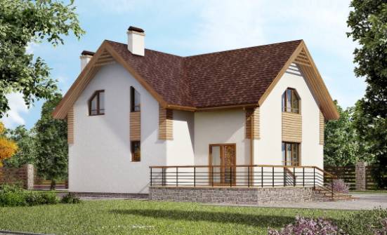 150-009-П  Проект двухэтажного дома с мансардой, экономичный домик из твинблока Малая Вишера | Проекты домов от House Expert