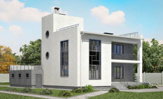 255-001-П Проект двухэтажного дома и гаражом, просторный загородный дом из керамзитобетонных блоков Окуловка | Проекты домов от House Expert