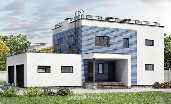 180-012-Л Проект двухэтажного дома и гаражом, простой домик из кирпича Боровичи | Проекты домов от House Expert