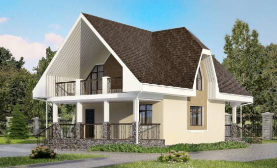 125-001-Л Проект двухэтажного дома с мансардой, красивый домик из пеноблока Боровичи | Проекты домов от House Expert