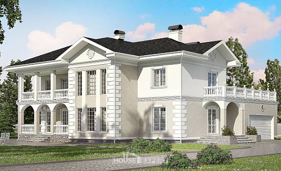 340-002-П Проект двухэтажного дома и гаражом, большой дом из кирпича Валдай | Проекты домов от House Expert