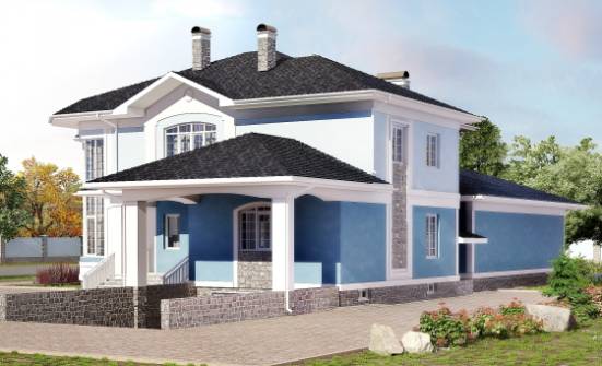 620-001-П Проект трехэтажного дома, гараж, большой загородный дом из газобетона Окуловка | Проекты домов от House Expert