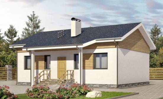 080-004-П Проект одноэтажного дома, простой загородный дом из газосиликатных блоков Окуловка | Проекты домов от House Expert
